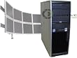 HP XW4600 Multimonitor 8 Monitor Trading Desk Comp...