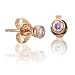 14k Rose Gold Pink Diamond Bezel Set Stud Earrings (1/6 cttw)