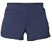 Navy Blue solid color exercise sport shorts for women and girls. Covered elastic waist & vents.
