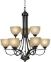Franklin Iron Works Bennington Collection 9-Light Chandelier