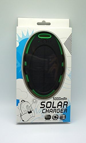 JJF 5000mah Portable USB Charger Power Bank,water Shock Dust Resistant Dual USB Charger for Iphone 6, 6 Plus, 5s, 5c, 4s, 4, Ipods, Ipad Mini Retina (Apple Lightning Adapter Included), Samsung Galaxy Note 2, Note 3, S2 S3, S4, S5, Most Android/windows Smart Cell Phones, Gps, Tablets Constructed with a Solar Panel for Emergency Charging. For Iphone 6 Plus 5s 5c 5 4s, Ipods, Galaxy Note 4 3, Galaxy S5 S4 S3, Lg G3, Nexus, HTC One M8, Gopro Camera, GPS and More (green-black)