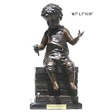 Boy Dropping Ice Cream Bronze Statue on Marble Base