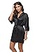 The Bund Women's Short Kimono Robes for Bridesmaid Black L Size