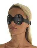 Produkt-Bild: Augenmaske mit Fell Leder schwarz Schnallen verstellbar