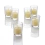 Set of 144 Ivory Unscented Votive Candles and 144 Glass Votive Holders