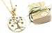 Beautiful Blee Inara 18k Gold Plated White Tree of Life Charm Necklace with Eye of Pr...