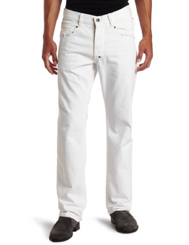 J.C. Rags Mens Sten Reg Fit White Denim Pant, Cuw Clear, 32