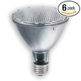 GE Lamps 14941 50-Watt PAR30L Edison Halogen Floodlight, 6-Pack