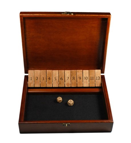 Shut the Box Game with 12 Numbers in an Old World Styled Wood Box with a Lid and a Brass Latch On Sale
