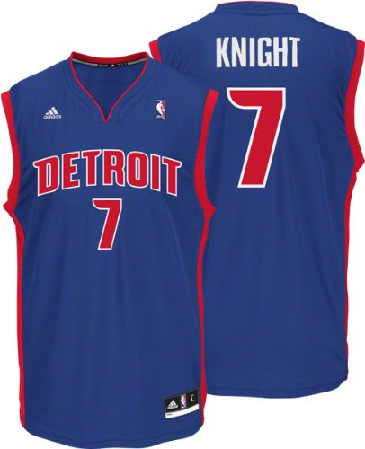 Brandon Knight Jersey: adidas Revolution 30 Blue Replica #7 Detroit Pistons Jersey