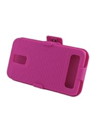 Wireless: Eagle Cell POSAMT989RSTHL04 SkinnySuit Clipster Combo Case with Kick Stand and Holster Belt Clip for Samsung Galaxy S2 T989 - Retail Packaging - Hot Pink - Eagle Cell