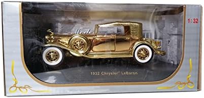 1392 Chrysler LeBaron Gold Plated Vintage Classic Car Diecast Model 1:32