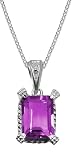10k White Gold Amethyst Pendant, 18
