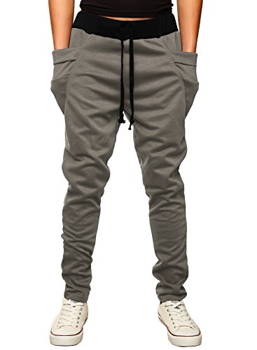 HEMOON Mens Jogging Pants Tracksuit Bottoms Training Running Trousers Iron Grey XL