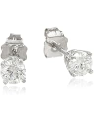 14k White Gold Round Diamond Stud Earrings (1/2 cttw, H-I Color, I1-I2 Clarity)