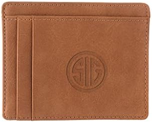 AYHENG Sig Sauer Firearms Sig Logo Embossed Leather Card Holder Purse Bag Case Wallet Credit Card Protector