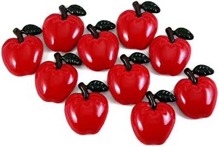 Bright Red Apple Magnets - Set of 10