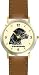 Labrador Retriever - Black (SC) Dog - WATCHBUDDY&reg; DESIGNER DELUXE TWO-TONE THEME WATCH - Arabic Numbers-SAND & SOIL STYLE - Pale Yellow Dial with Brown Leather Strap-Women's Size-Small