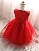 NNJXD Girl Flower Sequin Princess Tutu Tulle Baby Party Dress Size (160) 7-8 Years Red