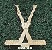 Univ Of Wisconsin 'W Hockey Sticks Charm/Pendant -14K/10K, Stainless Steel or Gold Plated