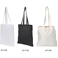 NATURAL COTTON TOTE SHOPPER BAG - 3 COLOURS - LOW PRICE