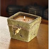 Stone Finish Candle Pot Butterscotch Yellow Citronella