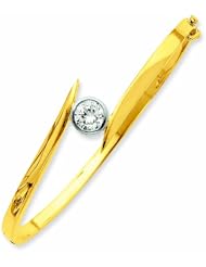 14K Gold Two Tone Bangle Bracelet Mounting
