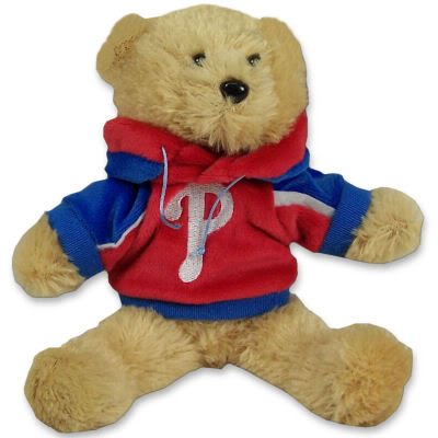 PHILADELPHIA PHILLIES OFFICIAL LOGO 8IN HOODIE TEDDY BEAR