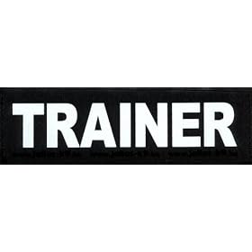 TRAINER - 2 logos petit taille, blancs et r�fl�chissants pour Julius K9 / Logo - Logo velcro - Logo de rechange pour harnais Power K-9 et IDC (tailles de harnais : "Baby2", "MiniMini", "Mini", "0" et "Baby1" juste IDC) - Format du logo : 3 x 11 cm / petit