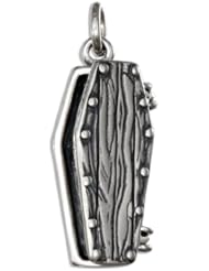 Sterling Silver 3D Coffin Charm with Lid That Opens