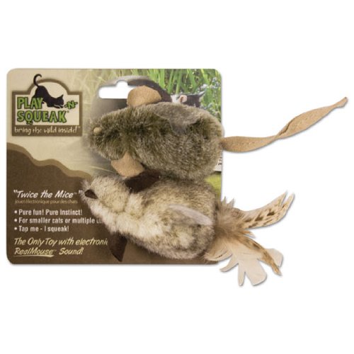 Our Pets CT-10225 Play-N-Squeak Twice The Mice Cat Toy