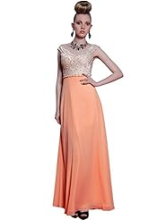 V-neck Beaded General Print Empire   Waistline Chiffon Cocktail Evening Dress/Homecoming Dress/Prom Dress/Wedding Party Dress 