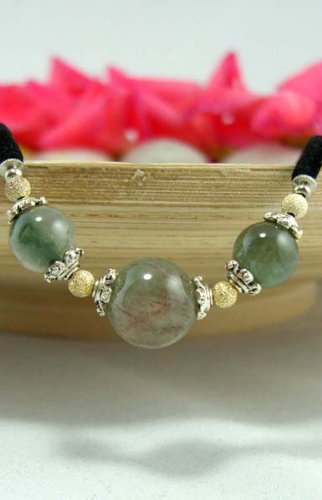 Click here to buy Exquisite Trilogy Jade Beads on a Velvet Choker Necklace Pendant Size: .25 Necklace length 16.