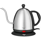 Osaka 1 Liter Electric Gooseneck Drip Kettle for Pour Over Coffee and Tea, Fully Stainless Steel Interior, "Tokyo Tower"