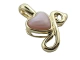 Pink Mother Of Pearl Cupid's Heart Pendant, 14k Gold