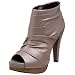 Miss Sixty Women's Jaiden Platform Peep Toe Boot,Grey,37 EU