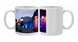 Night-time view of illuminated Royal Observatory, Greenwich, including the Photo Mugs