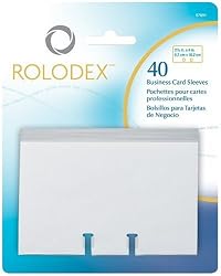 Rolodex Business Card Tray Refill Sleeves, Holds 2 of 2.625 x 4 Inch Cards, White, 40 per Pack (67691)