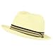 New Braid Fedora Tribly Gangster Hat W Striped Band Ivory Cream Xl