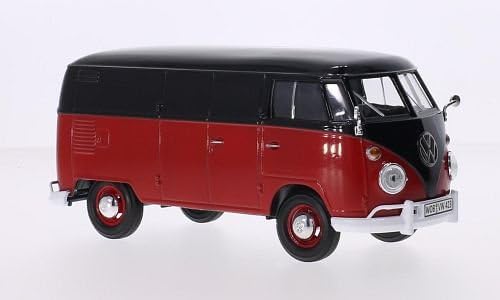 VW T1 box wagon, black/red, Model Car, Ready-made, Motormax 1:24