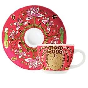 Espresso Coffee Mug and Saucer Set, My Little Darling, Coffee Haired Face Coffee Mug Set in Gift Box