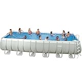 Intex Ultra Frame Rectangular Pool 24' x 12' x 52' Complete Pool Set