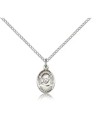 .925 Sterling Silver Saint St. Maximilian Kolbe Medal Pendant 1/2 x 1/4 Inches Charity/Drug Abuse-9073- Comes with a .925 Sterling Silver Lite Curb Chain Neckace And a Black velvet Box