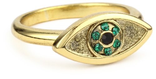 House of Harlow 1960 14k Yellow Gold Plated Evil Eye Ring, Size 7