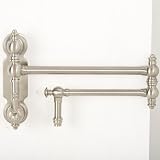Traditional Wall Mount Pot Filler with Lever Handle Finish: Black Powder Coat