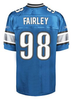 Reebok Nick Fairley Detroit Lions Blue Authentic Jersey Size 50