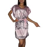 SILK COUTURE Womens Silk Long Free Flowing Blouse Top / Casual Dress - Pink - Size: M-L