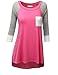 SJSP Women 3/4 Sleeve Colorblocked Detailed Round Neck Tunic Top