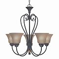Westinghouse 64082 Symphony Hall Five-Light Chandelier, Distressed Black with Speckled Bronze Globes