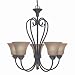 Outdoor Living : Westinghouse 64082 Symphony Hall Five-Light Chandelier, Distressed Black with Speckled Bronze Globes